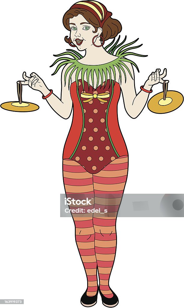 Fille avec Cymbales - clipart vectoriel de Adulte libre de droits