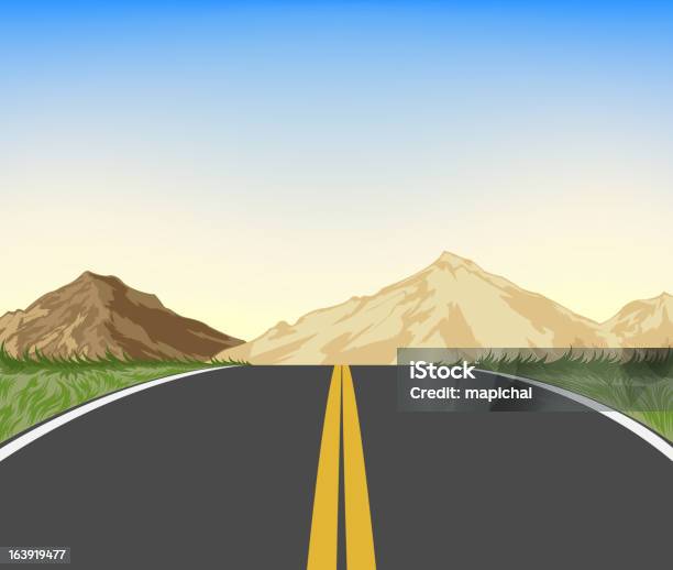 Natur Landschaft Und Den Highway Stock Vektor Art und mehr Bilder von Berg - Berg, Illustrator, Bildhintergrund