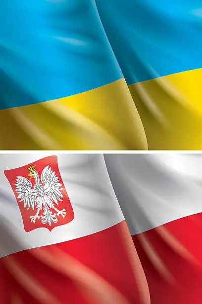 Vector illustration of Flags background Ukraine and Poland EURO 2012