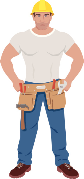 strong muscular construction worker stands proud ready for work