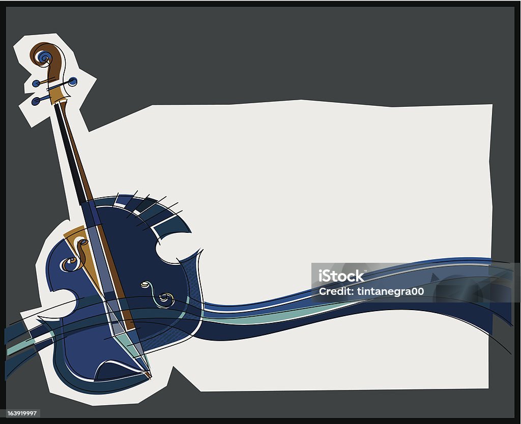 Niebieski skrzypce - Grafika wektorowa royalty-free (Instrument muzyczny)