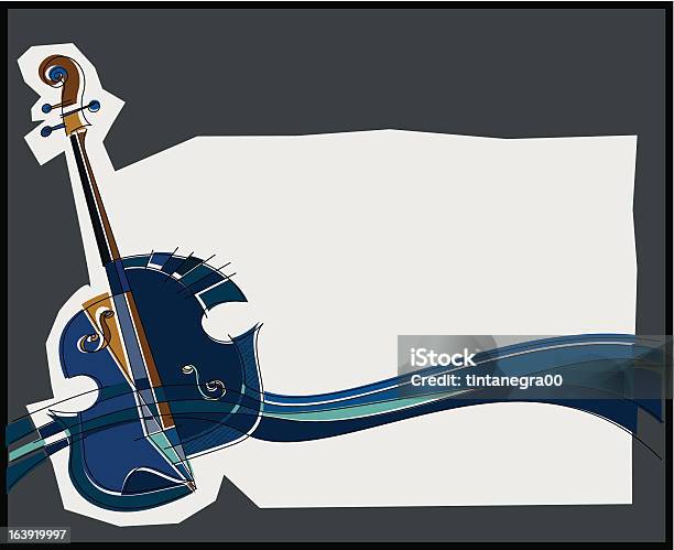 Niebieski Skrzypce - Stockowe grafiki wektorowe i więcej obrazów Instrument muzyczny - Instrument muzyczny, Kubizm, Bez ludzi