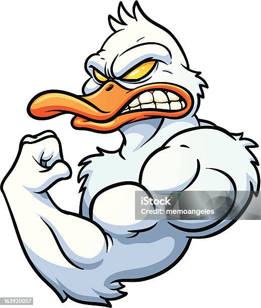 Strong Duck Stock Illustration - Download Image Now - Duck - Bird, Cartoon, Muscular Build