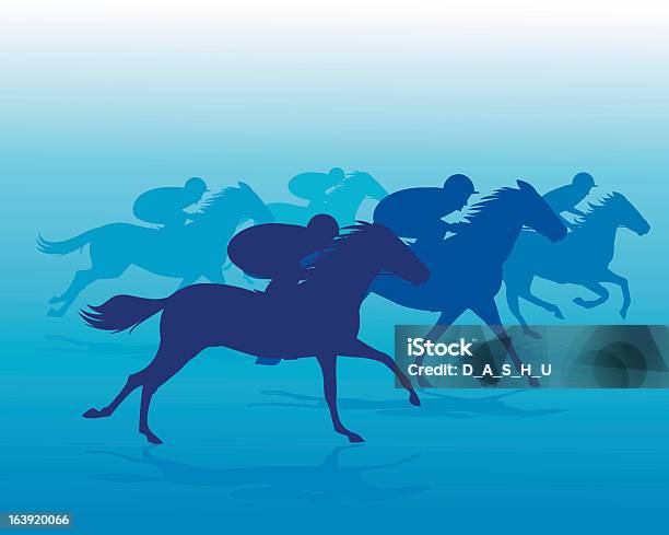 Racecourse Blue Stock Illustration - Download Image Now - Horse, Animal, Blue
