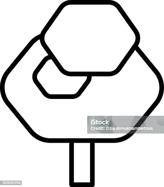 Sign Outline Graphics Tree Vector Outline Sign For Design Infographics Apps Stock ...
