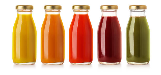 Bottles of juice isolated