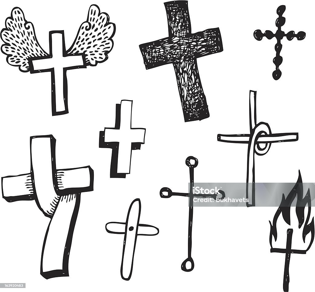 Large Cross Vector Big Vector Set Crosses Stock Illustration - Download Image Now ...