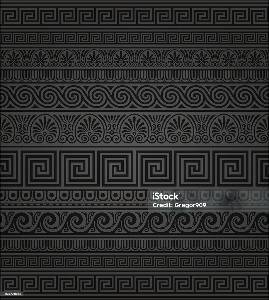 Nahtlosen griechischen Ornamenten Grenzen - Lizenzfrei Abstrakt Vektorgrafik