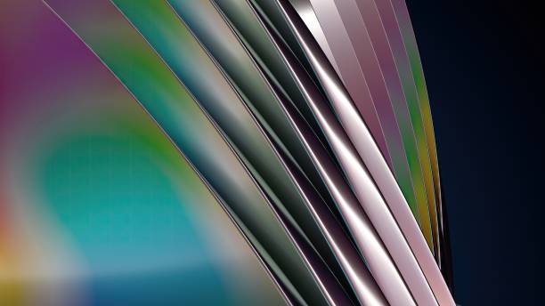istock A background of an Elegant and Modern 3D Rendering image with bent plates Bezier and rainbow-colored metal plate 1639217762