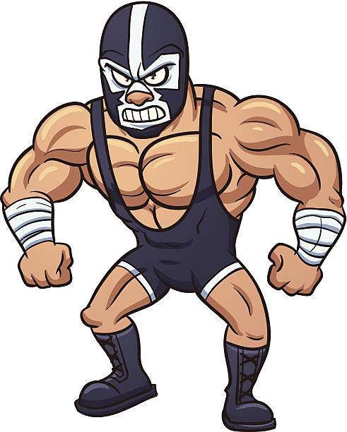 멕시코 wrestler - wrestling human muscle muscular build strength stock illustrations