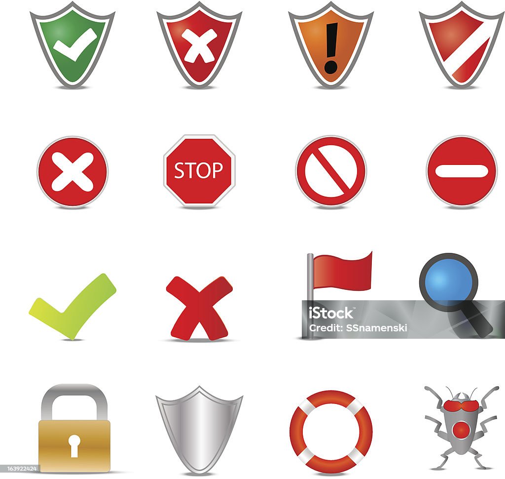Icone di sicurezza - arte vettoriale royalty-free di Accessibilità