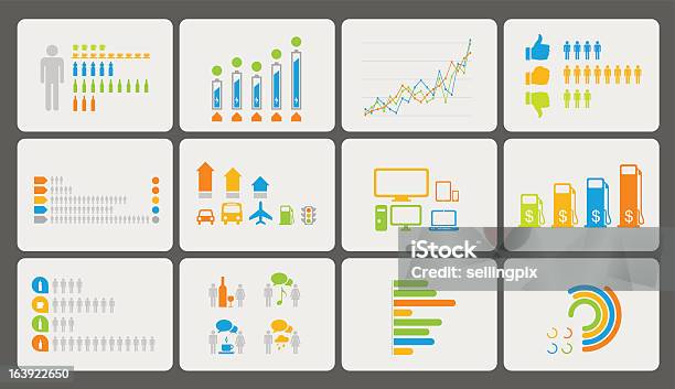 Infographics Elementos - Arte vetorial de stock e mais imagens de Abstrato - Abstrato, Azul, Conceito