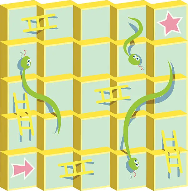 Vector illustration of Serpents and ladders