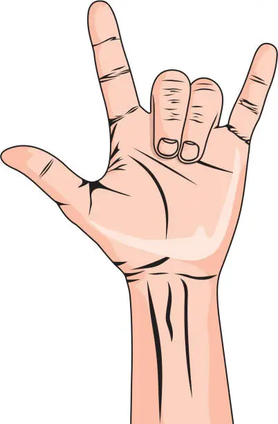 Vector illustration of Devil hand sign
