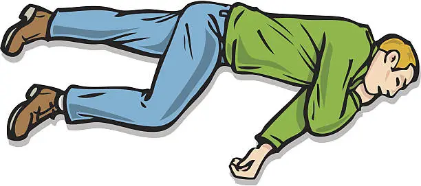 Vector illustration of Recovery position