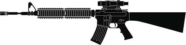 M16 A2 Service Rifle - Vector vector art illustration