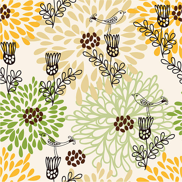 Floral seamless pattern in vector vector art illustration