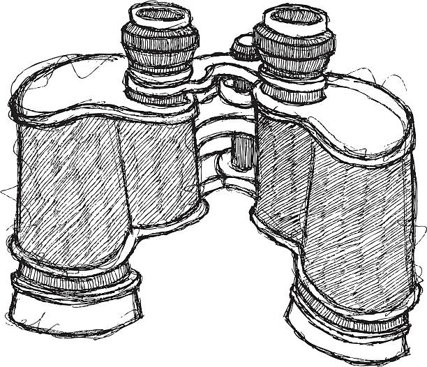 Scribble Series - Binoculars vector art illustration