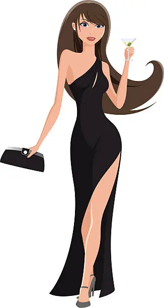 Vector illustration of Party girl