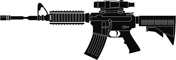 M4 Carbine Assault Rifle - Vector vector art illustration