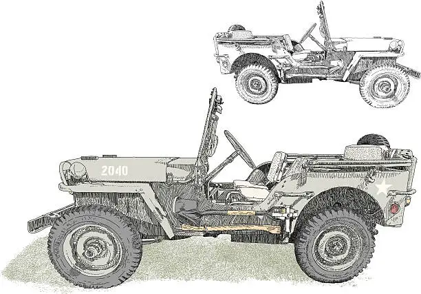 Vector illustration of Military 4x4