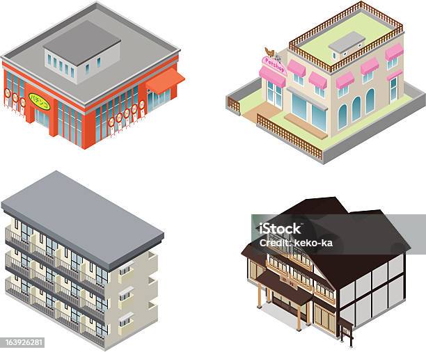 Ilustración de Edificio y más Vectores Libres de Derechos de Pachinko - Pachinko, Edificio residencial, Estructura de edificio