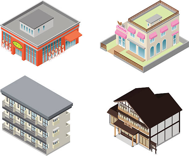 Building Icon of the building pachinko machine stock illustrations