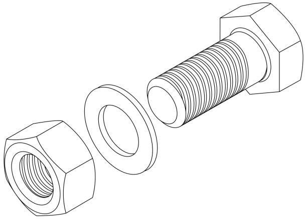steel bolt vector art illustration