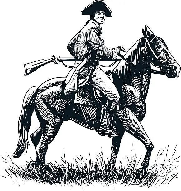 Vector illustration of Patriot on Horseback