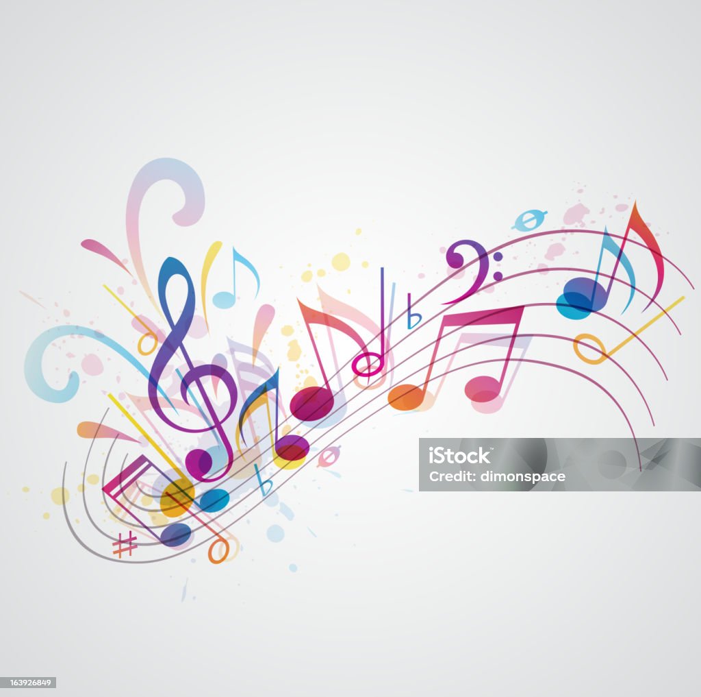 Musique de fond - clipart vectoriel de Note de musique libre de droits