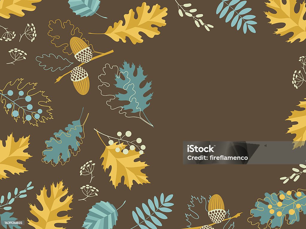 ブラウンの秋のフレーム - かえでの葉のロイヤリティフリーベクトルアート