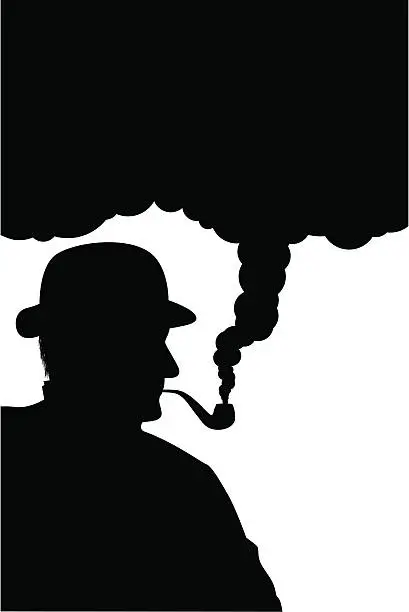 Vector illustration of Man with pipe