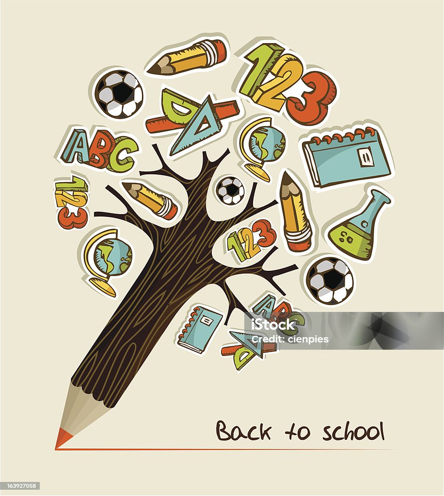 Back to School pencil tree Back to School pencil tree illustration Back to School stock vector