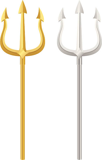 trident set Tridents on a white background. Vector illustration. trident stock illustrations