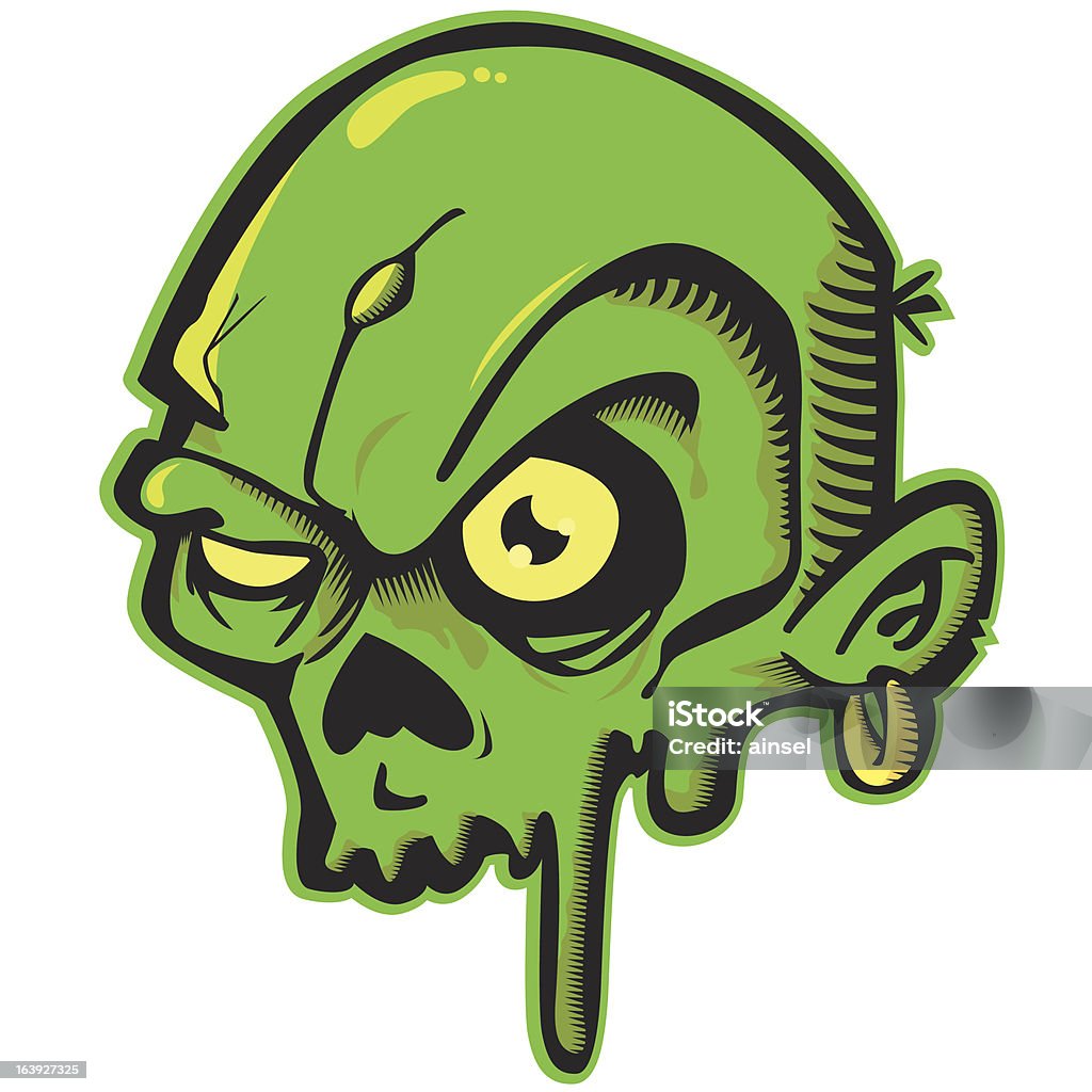 green zombie - Lizenzfrei Ohrring Vektorgrafik
