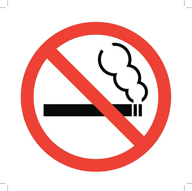 Vector illustration of Do not smoke vector sign