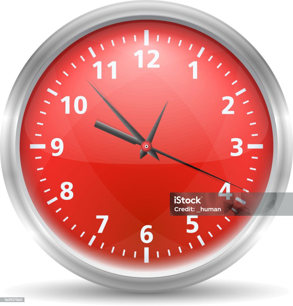 Red Clock Object Show Red Clock Stock Illustration - Download Image Now - Circle, Clock ...