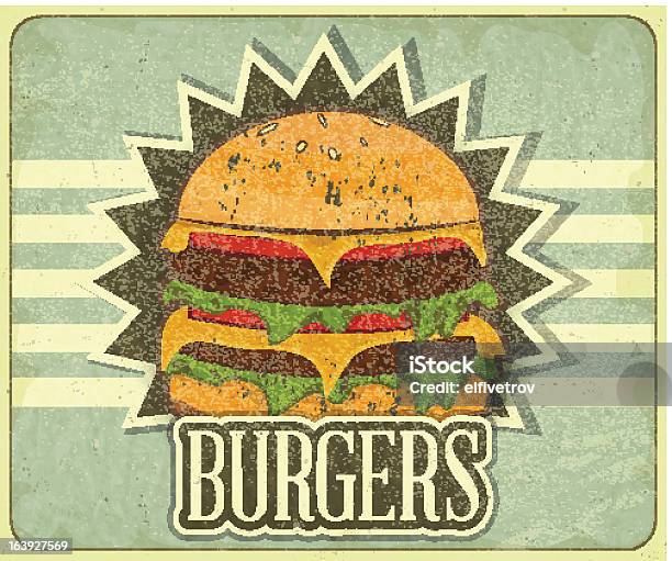 Retro Cover For Fast Food Menu Stock Illustration - Download Image Now - American Culture, Cheese, Cheeseburger