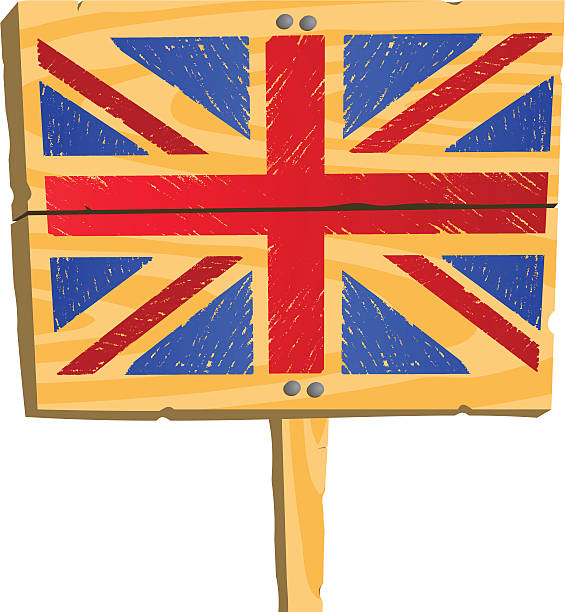 ilustrações de stock, clip art, desenhos animados e ícones de placa de madeira com bandeira da grã-bretanha - english flag british flag flag grunge