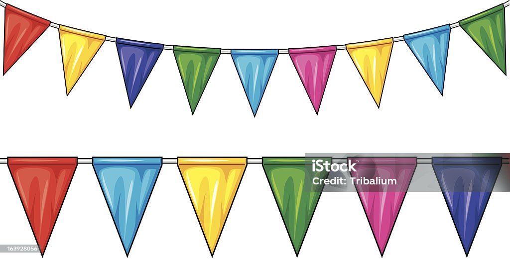 Fête (Fanion drapeaux bunting) - clipart vectoriel de Bleu libre de droits