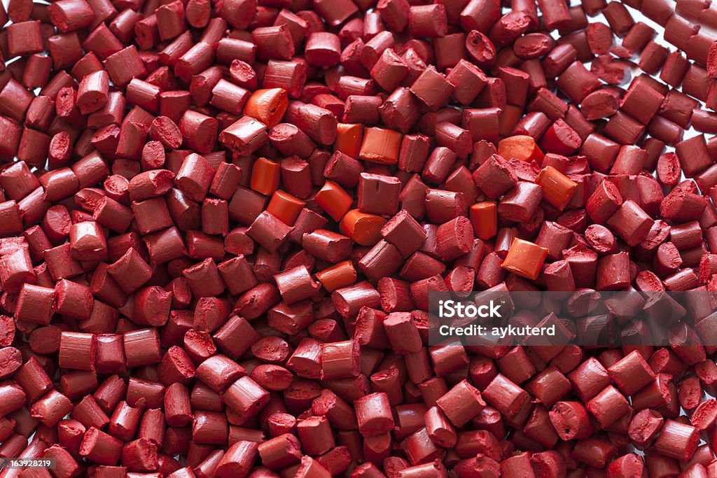Grânulo masterbatches plástico vermelho - Royalty-free Grânulo Foto de stock
