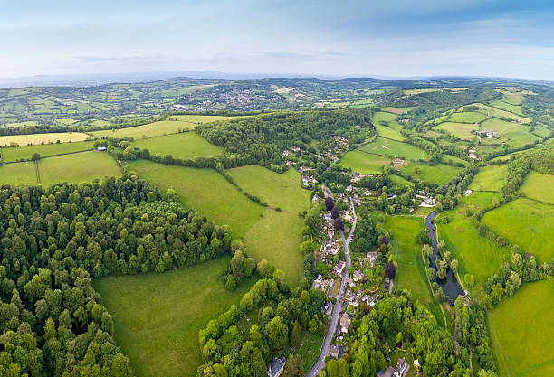 istock Idyllic rural, aerial view, Cotswolds UK 163928411