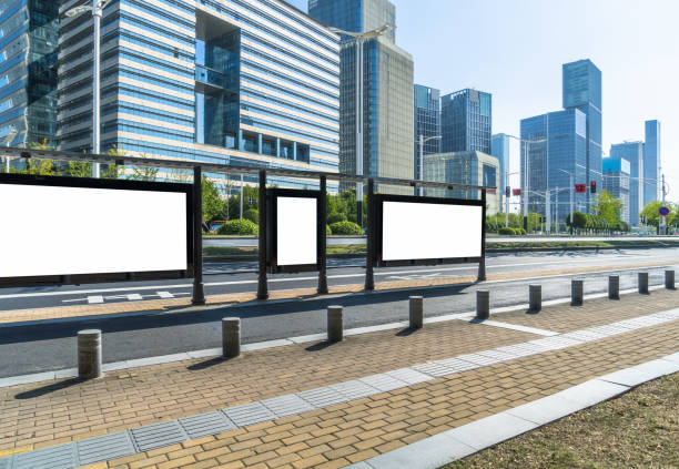 blank billboard at the subway station in city of china - subway station billboard poster billboard posting imagens e fotografias de stock