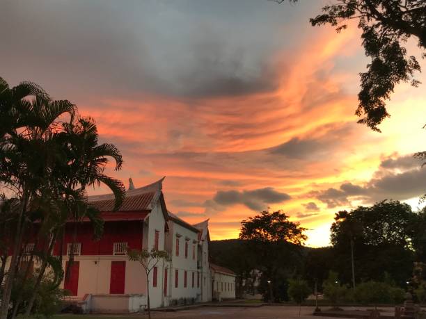 istock Chinese buildings and sunset 1639315375
