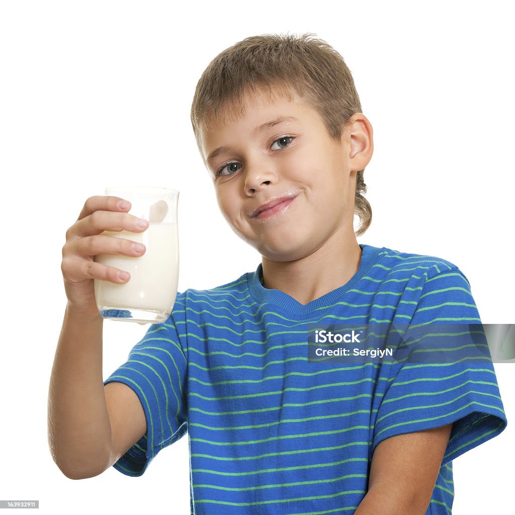 Beber leite rapaz - Royalty-free Copo Foto de stock