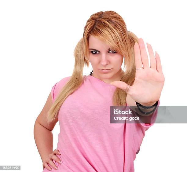 아름다운 소녀 표시중 오버워터 손 감정에 대한 스톡 사진 및 기타 이미지 - 감정, 거절, 경고 기호