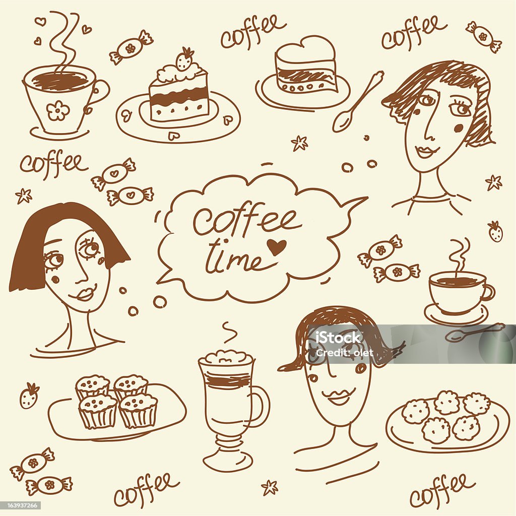 Kawa elementy projektu - Grafika wektorowa royalty-free (Cappuccino)