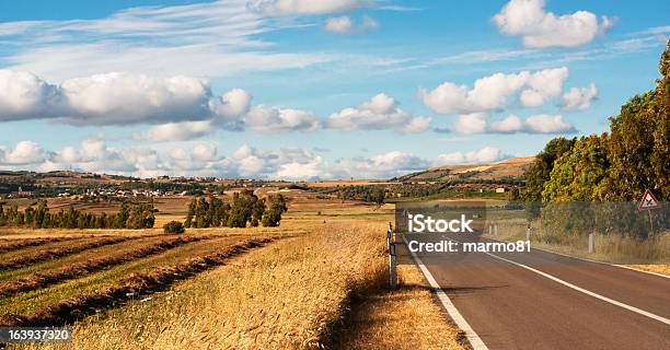 Sardegna Strada In Trexenta - Fotografie stock e altre immagini di Ambientazione esterna - Ambientazione esterna, Campo, Cielo