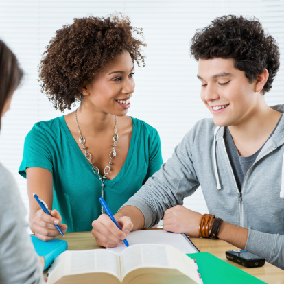 Homework Friend Two Happy Friends Doing Homework Stock Photo - Download Image Now ...