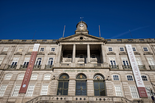 Facade of Palácio da Bolsa (Stock Exchange Palace), Porto, Portugal